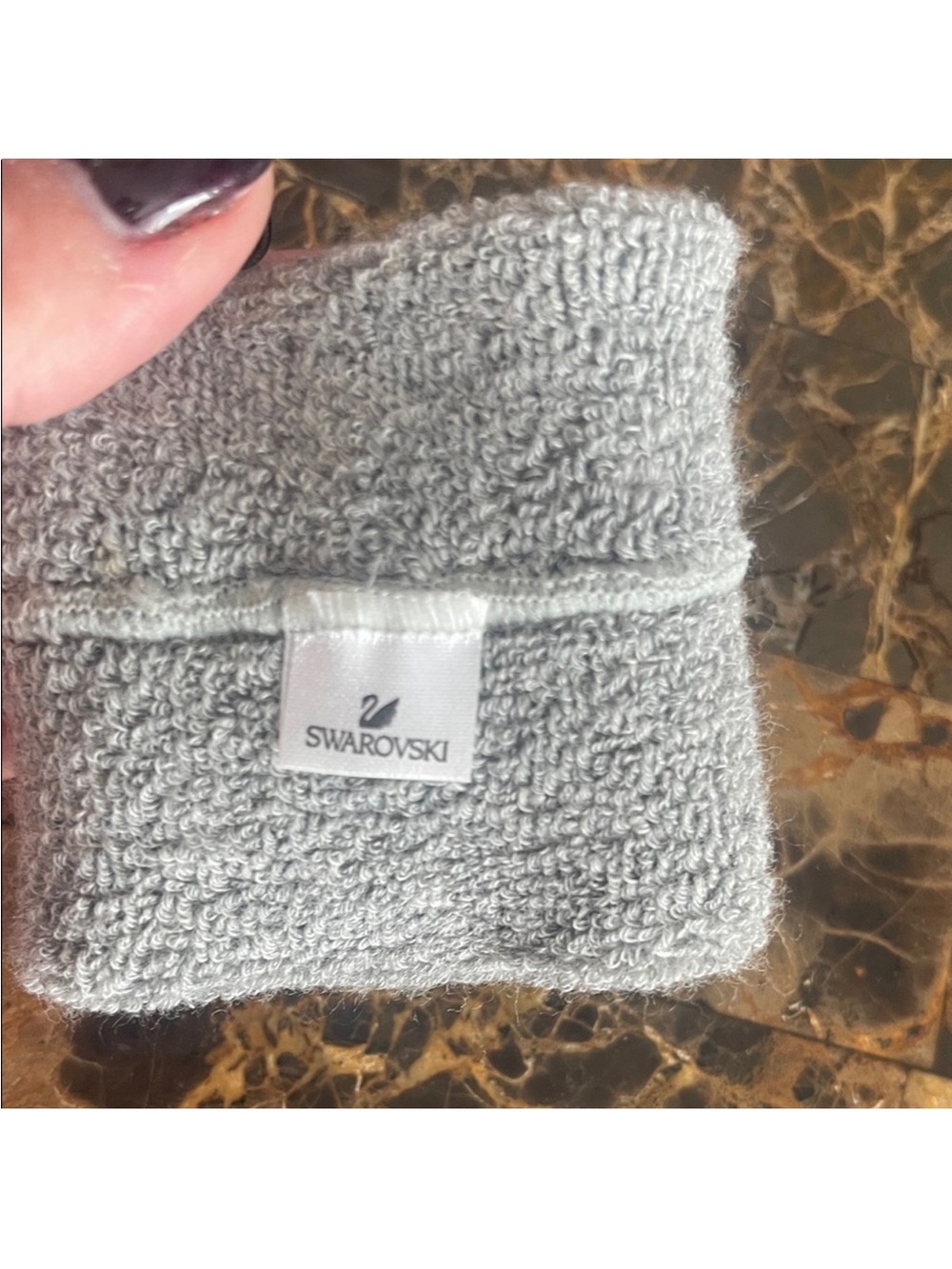 Swarovski Light Gray Terry Wristband with Branded Tag